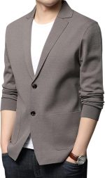 Men's Notched Lapel Cotton Two-Button Cardigan - Image 2