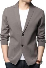 Men's Notched Lapel Cotton Two-Button Cardigan