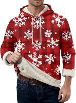 Men's Christmas Print Sherpa Hoodie