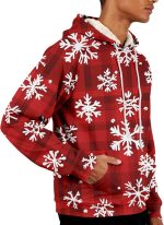 Men's Christmas Print Sherpa Hoodie - Image 2