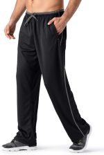Men's Loose Mesh Bottom Sweatpants Zip Pockets