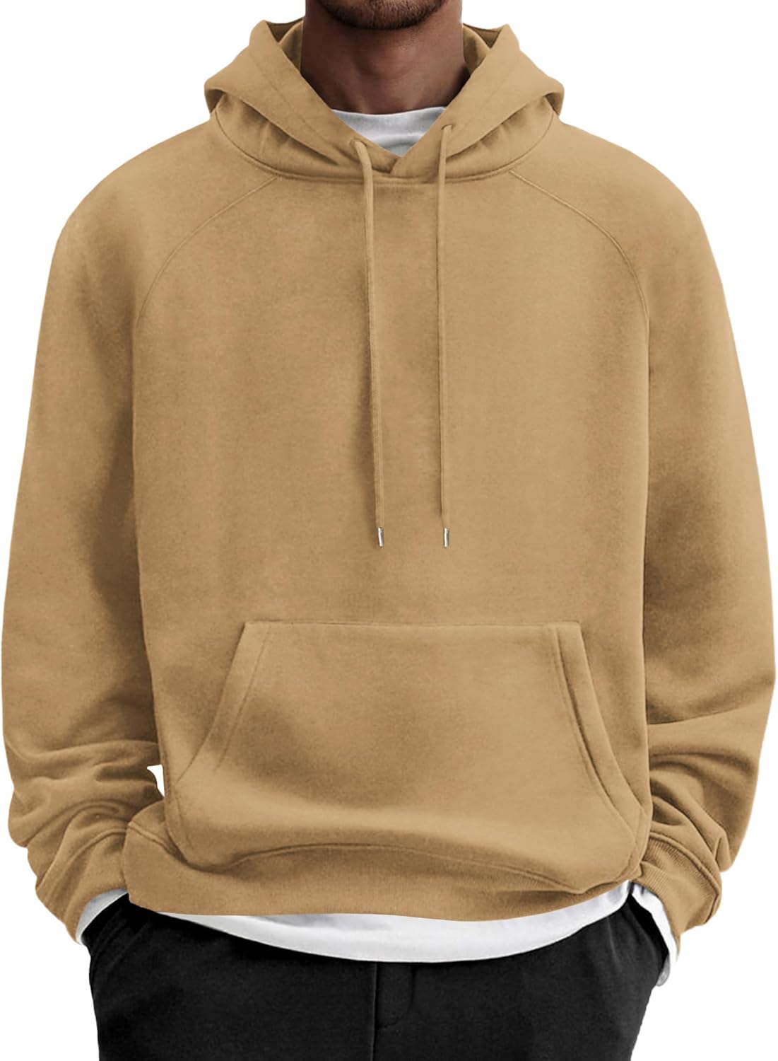 71sZymXSf2L._AC_SL1500_.jpg Men's Basic Drawstring Fleece Hoodie Pocket - Image 1