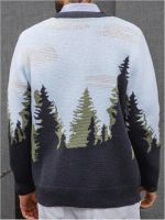 Men's Skeleton Pattern Knit Cardigan - Image 2