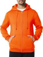 Men's Athletic Full Zip Fleece Hoodie Pockets