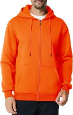 Men's Athletic Full Zip Fleece Hoodie Pockets - Image 2