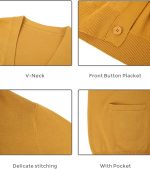 Men's 100% Cotton V-Neck Cardigan Pockets - Image 2