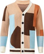 Men's Casual Cable Knit V-Neck Cardigan